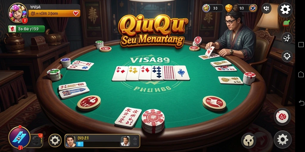 Tangkapan layar gameplay dalam permainan QiuQiu VISA89.